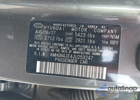 2018 Genesis G80 3.8 z USA, uszkodzony, nr VIN KMHGN4JE4JU253247